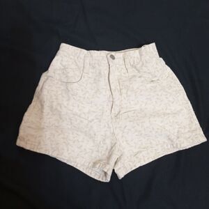 Vtg Rare Find Nada Nuff Linen High-Waist Shorts Womens White Size XS/S